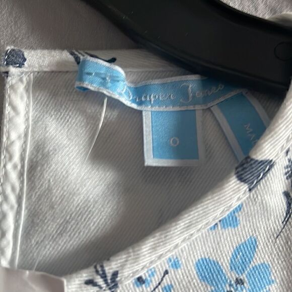 DRAPER JAMES PRINTED DENIM POPOVER TOP (Sz0) - Picture 4 of 5